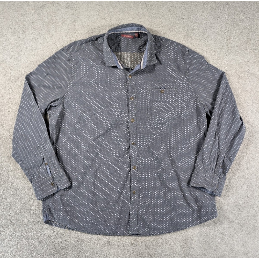 Jeremiah Shirt Mens Size XXL Gray Long Sleeve Button Down 100% Cotton‎